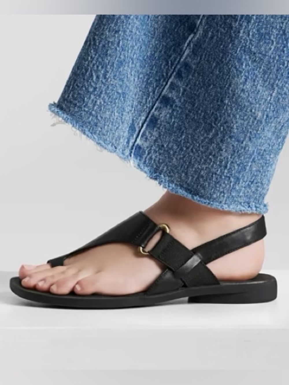 SOUL Naturalizer Women 8.5M Black Faux Leather Comfort Freya Flat Sandals - Picture 2 of 12